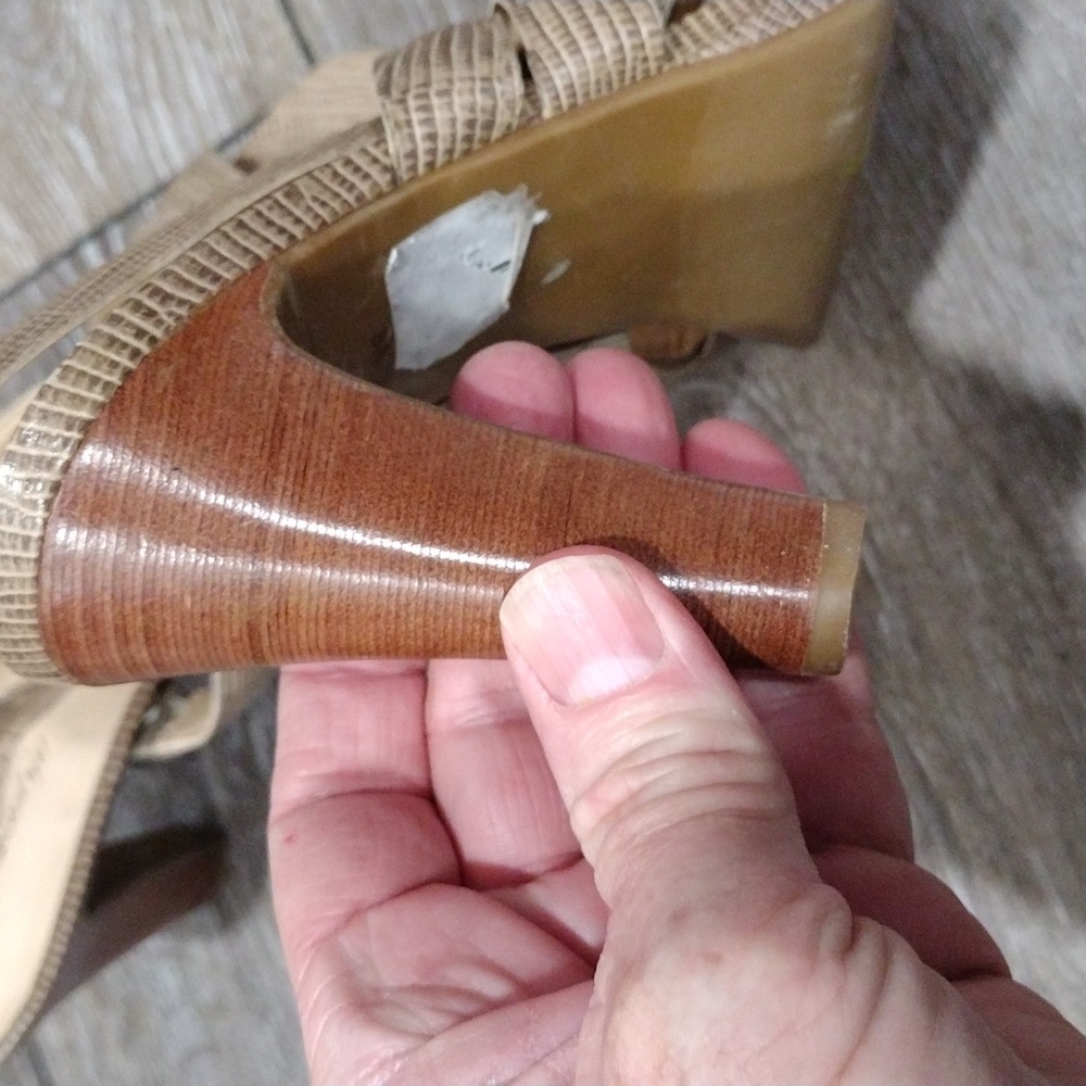 Talbots Python Look Light Brown Heeled Sandals. S… - image 7